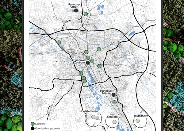 Karte mit weiteren Standorten in Hannover